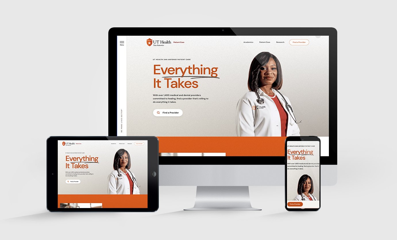 Landing Page for UT Health San Antonio by Ten Adams