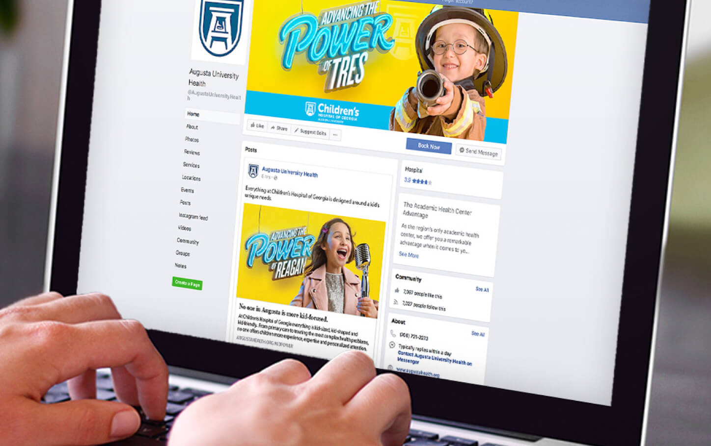 Augusta University Health Facebook Branding