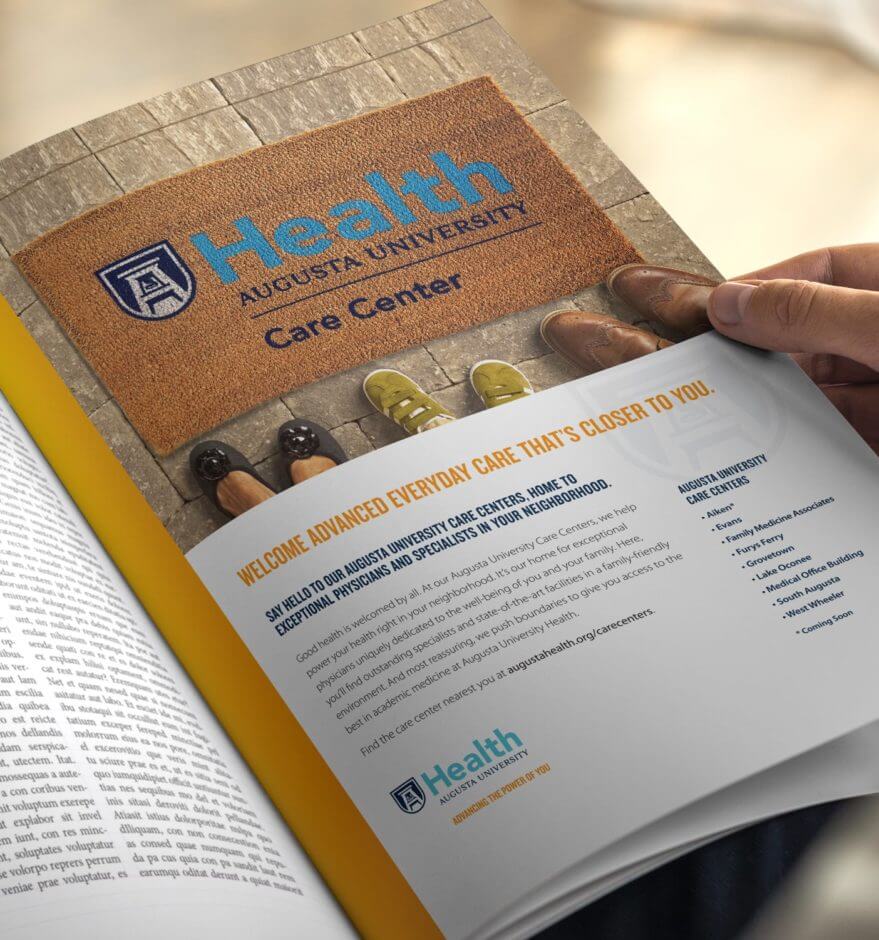 Health Augusta University Magazine Spread Branding