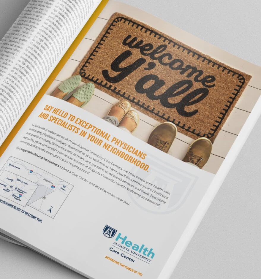 Health Augusta University Magazine Spread Branding